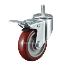 Caster Medium Duty Screw W/Brake Type Polyurethane Caster