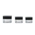 Clear Black Square CosmeticCream Double Acrylic With Lid