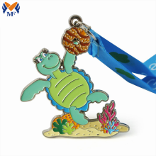 Custom ocean theme metal sea turtle medals