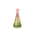 Decorative Light Christmas Tree Shaped Blown Glass Bottle