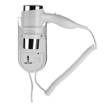 1600W Wall Mounted Hotel Bathroom White Hair Dryer