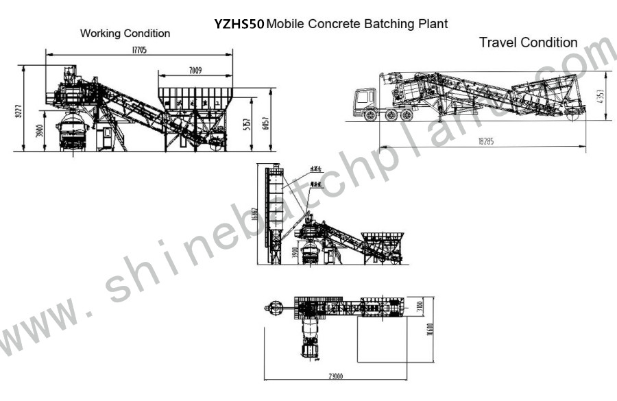 Drawing Mobile Batch Plant 50