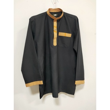 Men Tunic Caftan Shirt Breathable Polyester Fiber Embroidery