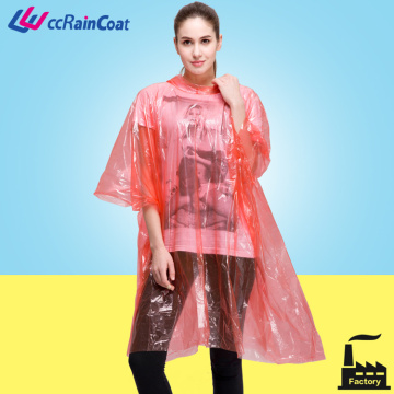 Uma vez usar plástico descartável pe material poncho de chuva