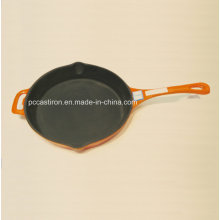 Preseasoned Enamel Cast Iron Frypan Dia 24cm