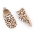 New Design Handmade Leopard Baby Oxford Shoes