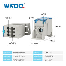 Caja de distribución UKK en carril DIN