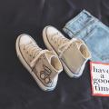 cute bear high-top canvas shoes