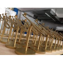 Store shopping Mall Brand Shoes Clothes Golden Stainless Steel Display Racks Shelf