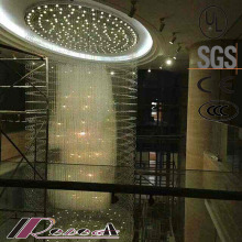 Lâmpada pingente de lobby moderno e moderno do hotel de vidro