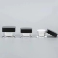 Clear Black Square CosmeticCream Double Acrylic With Lid