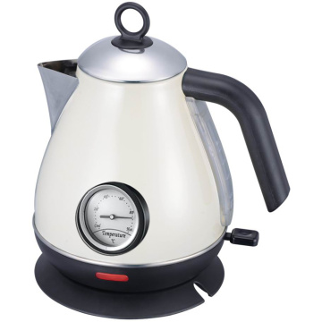 Color crema de acero inoxidable Cordless Pyramid Kettle