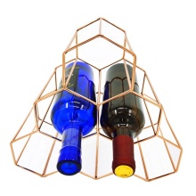 Suporte geométrico de 6 garrafa geométrico de arame