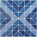 Triangular glass mosaic for swimming pool floor