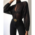 Women's Mesh Tops Long Sleeve Sheer