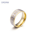 Aço inoxidável Two Tone Mens Rings Band