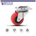 Red PU Swivel Luggage Wheel Shopping Cart Casters