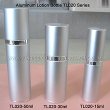 Botella de aluminio de plata loción