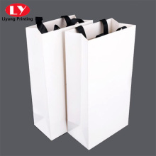 Saco de papel de compras personalizado branco com alça