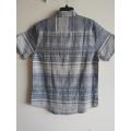 Men Casual Linen Cotton Yarn Dyed Sleeve Shirt