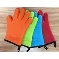 Short Oven Silicone Rubber Gloves with Cotton liner