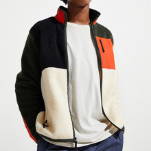 Unique Men's Color Block Sherpa Fleece Jackets Custom