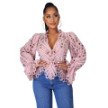 Women`s Sexy Puff Flare Long Sleeve