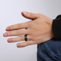 Anillos de bodas de carburo de tungsteno negro y oro para hombre