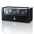 Ebony Black Watch Winder For 6 Watches