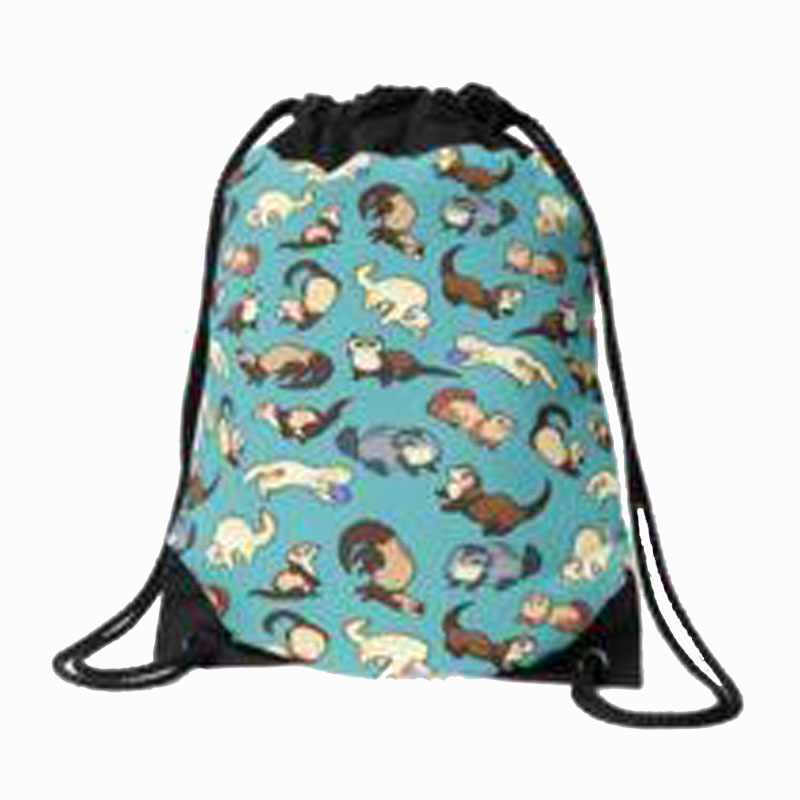 Cat Snakes In Blue Drawstring Bag