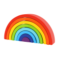 Hölzerne Regenbogen -Stapler -Bildungsspielzeug