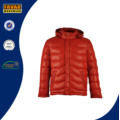 100% Poliéster / Nylon Shell Tela Windproof Down chaqueta con capucha