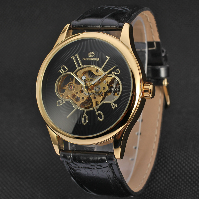 Leather belt wrist Automatic Mens sport watches