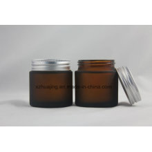 50g 2oz Straight Sided Amber Cosmetic Glass Cream Jar