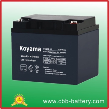 12V 40ah batterie de gel de cycle profond pour balayeuse