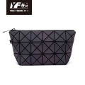 Luminous geometric patterns handbags women pu leather bag cosmetic makeup lattice lady purse