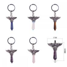 Горячий драгоценный шестигранник Prism Phoenix сплав Lapis Lazuli Stone Pendant Key Chain