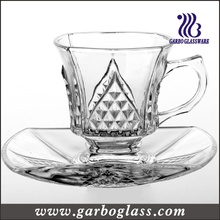 Modern Design Decorative Small Glass Mug & Saucer Set (TZ-GB09D1204ZS)