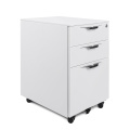 3 Drawer White Under Desk Mobile File Cabinet