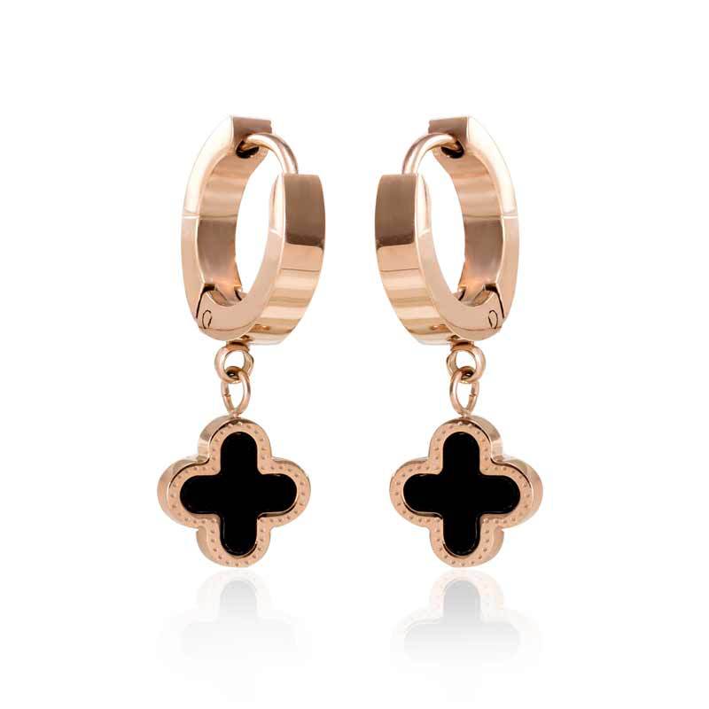 Four Leaf Clover Stud Screw Earrings