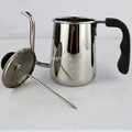 Stainless Steel Coffee Pot with Black Handle