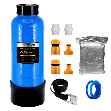 Productos de limpieza de lavado de autos Desarionización de filtro de agua autoportable para lavado de autos