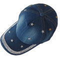 Free shipping 2014 new design most popular rhinestone star shaped baseball caps women men adult jean baseball cap cheap