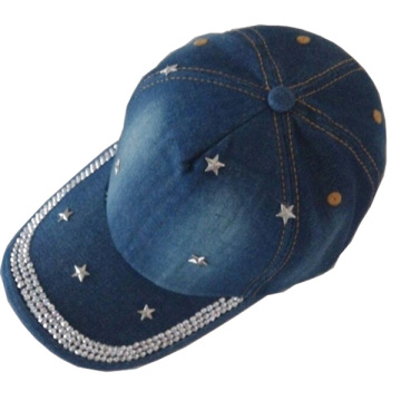 Free shipping 2014 new design most popular rhinestone star shaped baseball caps women men adult jean baseball cap cheap