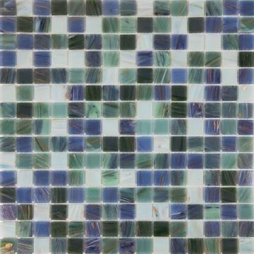 Azulejos de mosaico de vidro com linha dourada verde turquesa