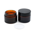 Round 50 ml 100 ml empty skincare cream jars wholesale black glass cosmetic jar bottle skincare matte black