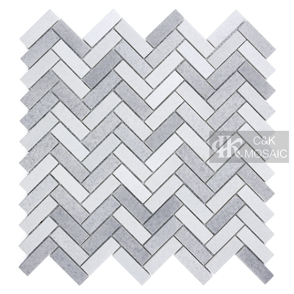 Grey Glass Mosaic Tile Backsplash