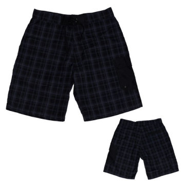 Yj-3025 Mens Velcro Plaid Running Short Running Shorts Workout Outfits