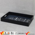 Decorative Home Bar Serving Tray Black Wood