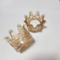 Pots de bougie en verre en forme de couronne de petite taille